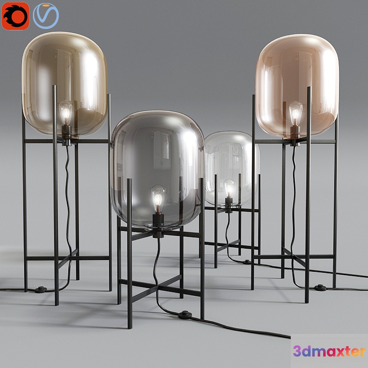 Oda Floor Lamps 3D Max