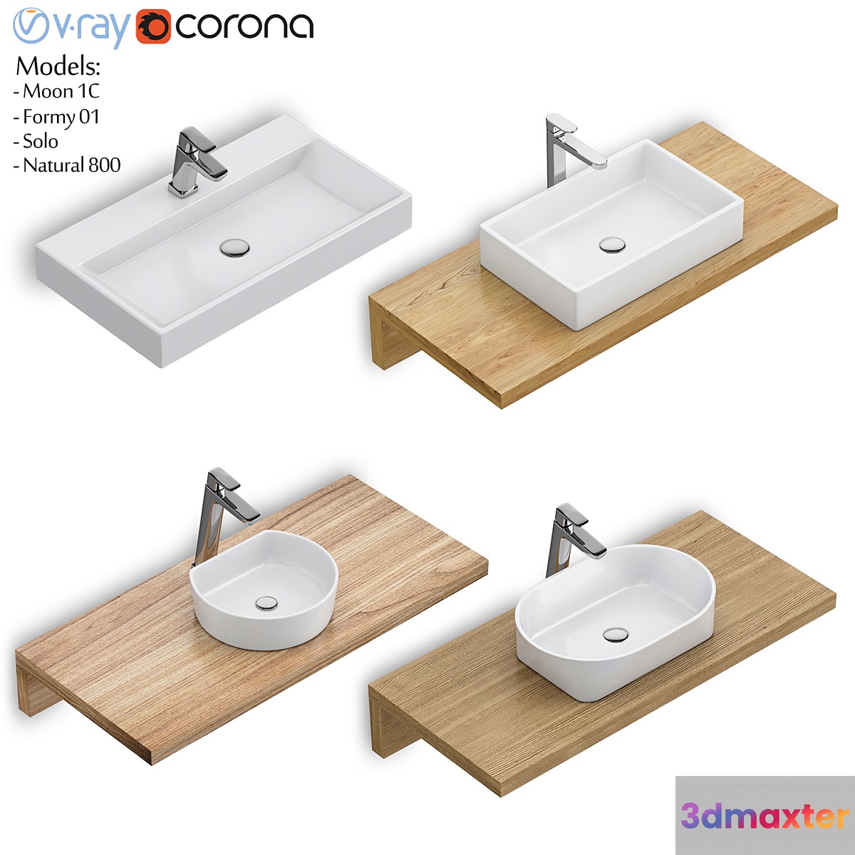 RAVAK set 60 washbasin set (Moon 1C Formy 01 Solo Natural 800) - No.2