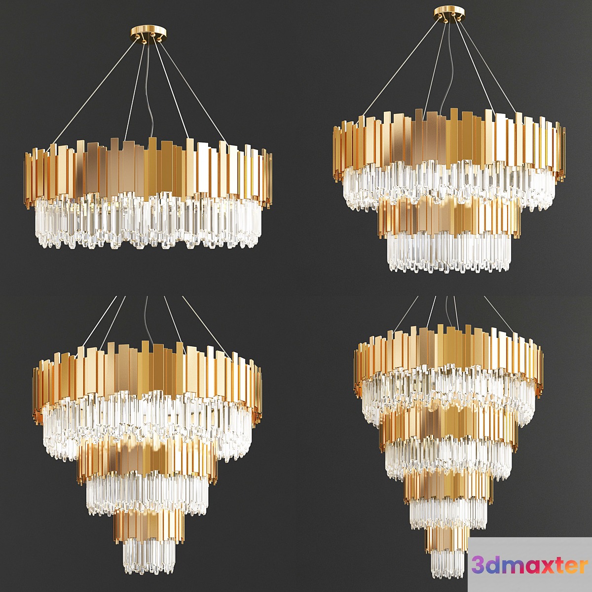 Four Exclusive Chandelier Collection_23 Covet Lounge Empire 3D Max