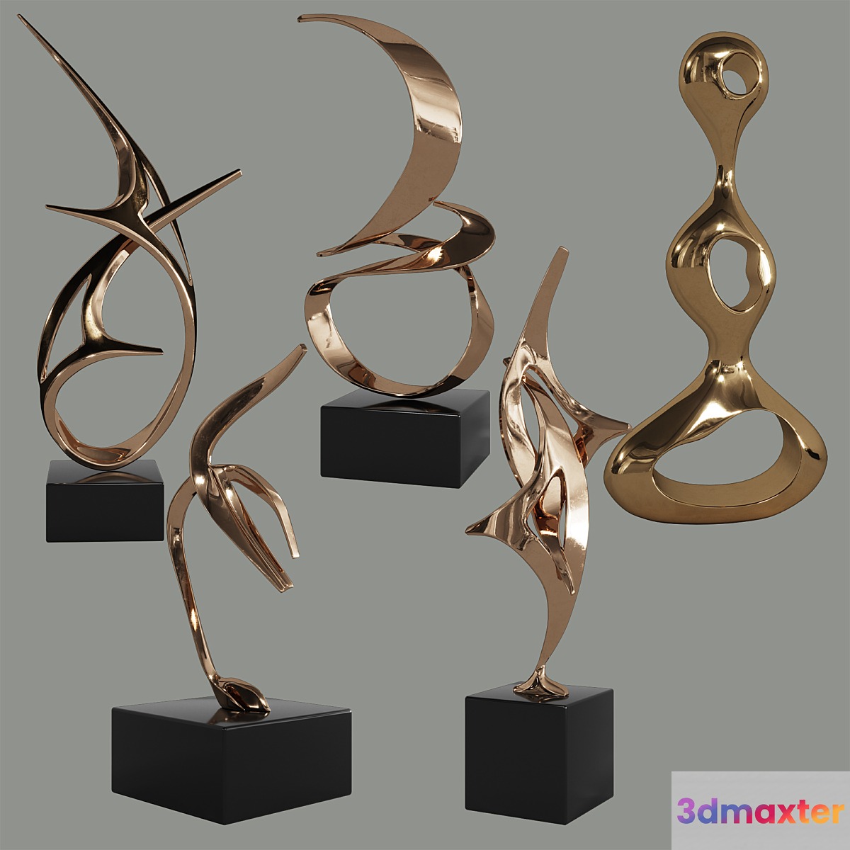 Sculptures decor set by Tom Bennett & Charles Westgarth 3D Max