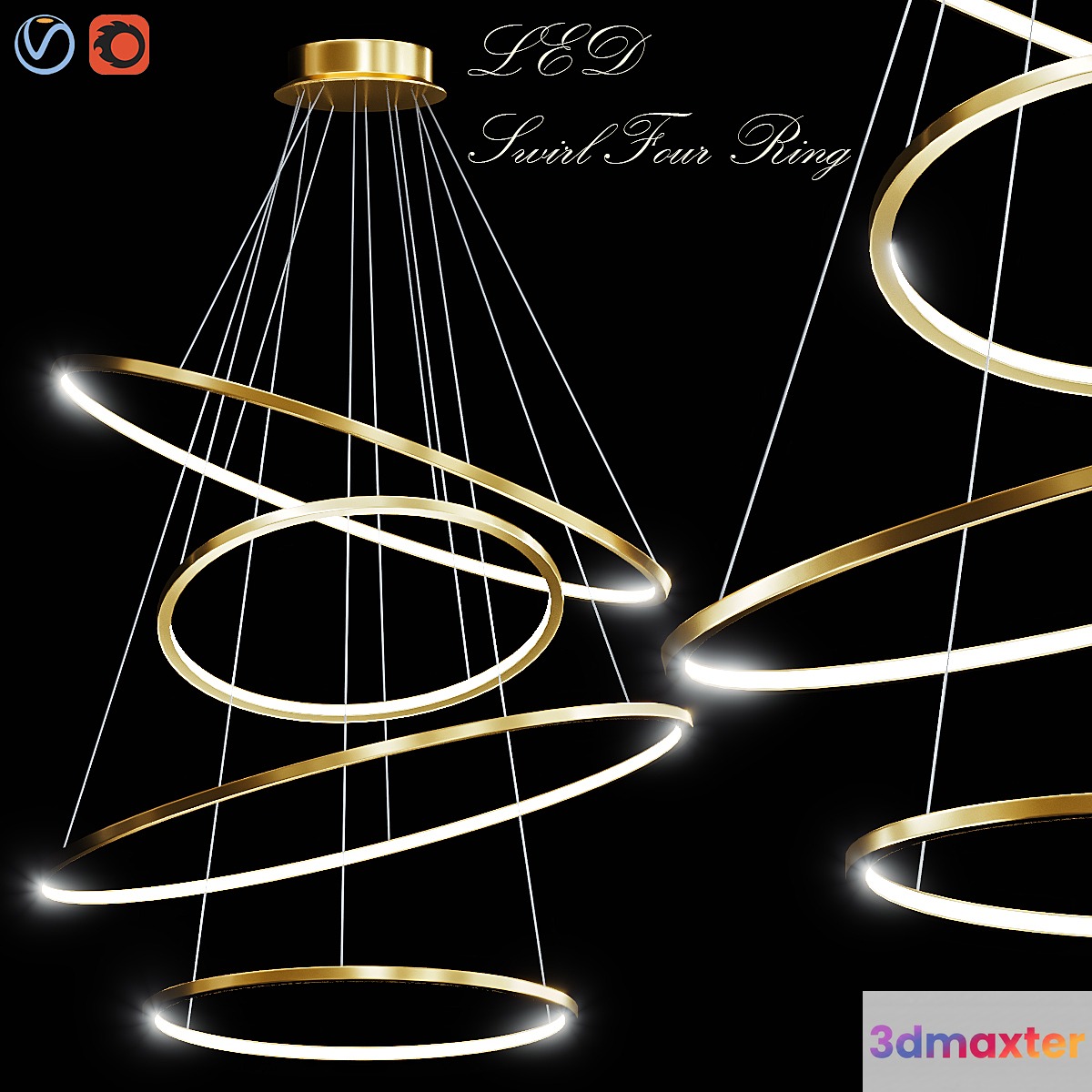 LED Swirl Four Rings - No.3
