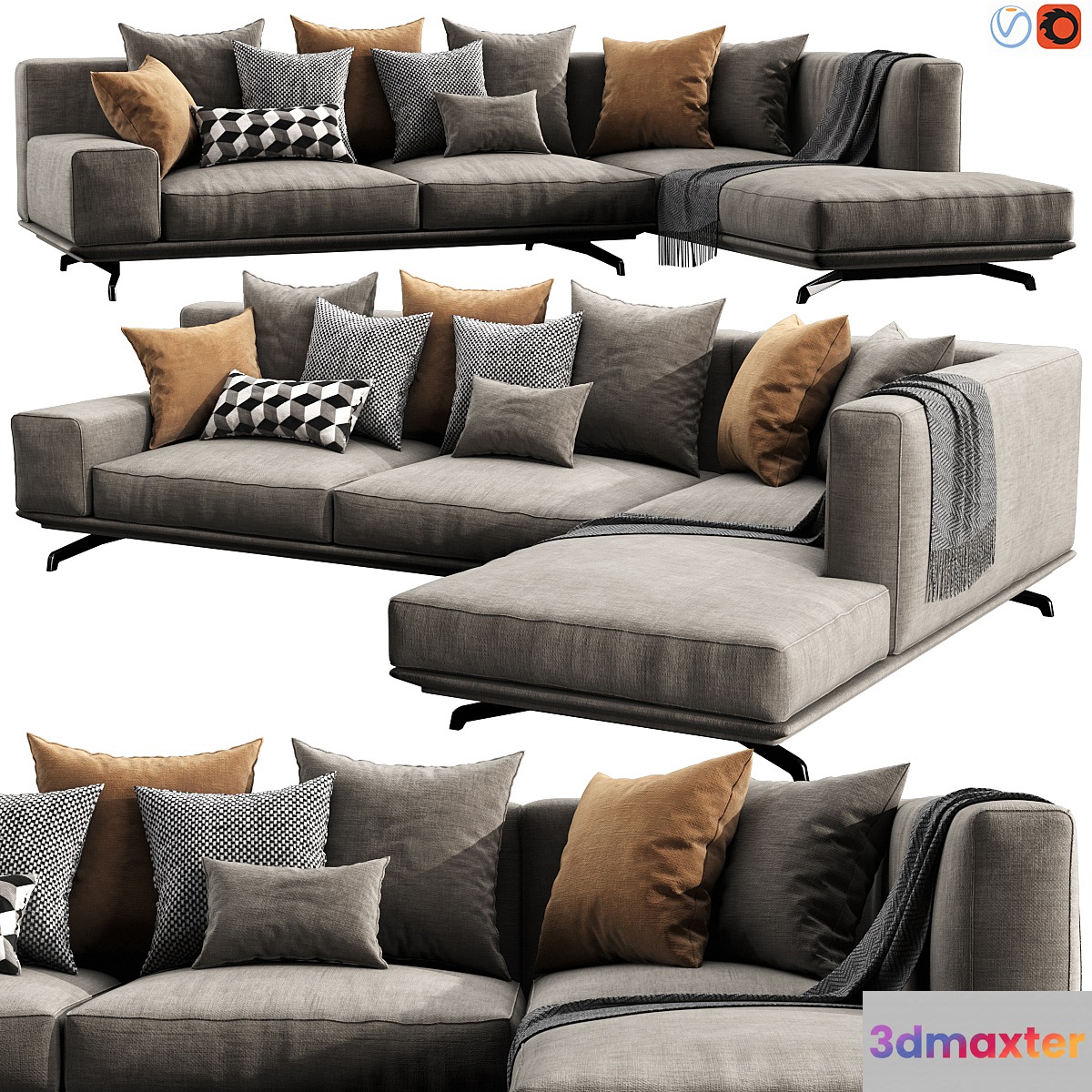 Ditre Italia Dalton Chaise Lounge 3D Max