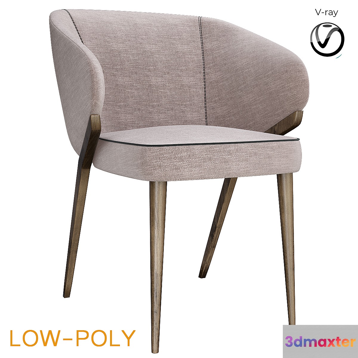 Bross Nora Dining Chair 1530 (low poly) - No.2 3D Max