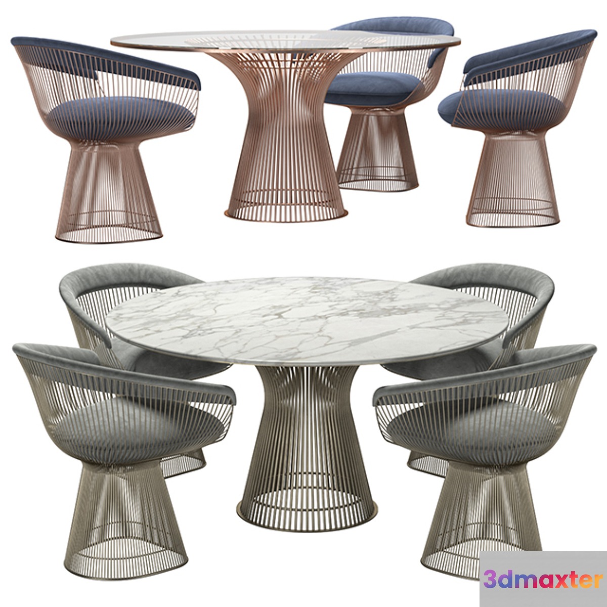 Knoll - Platner Dining Table & Chair 3D Max