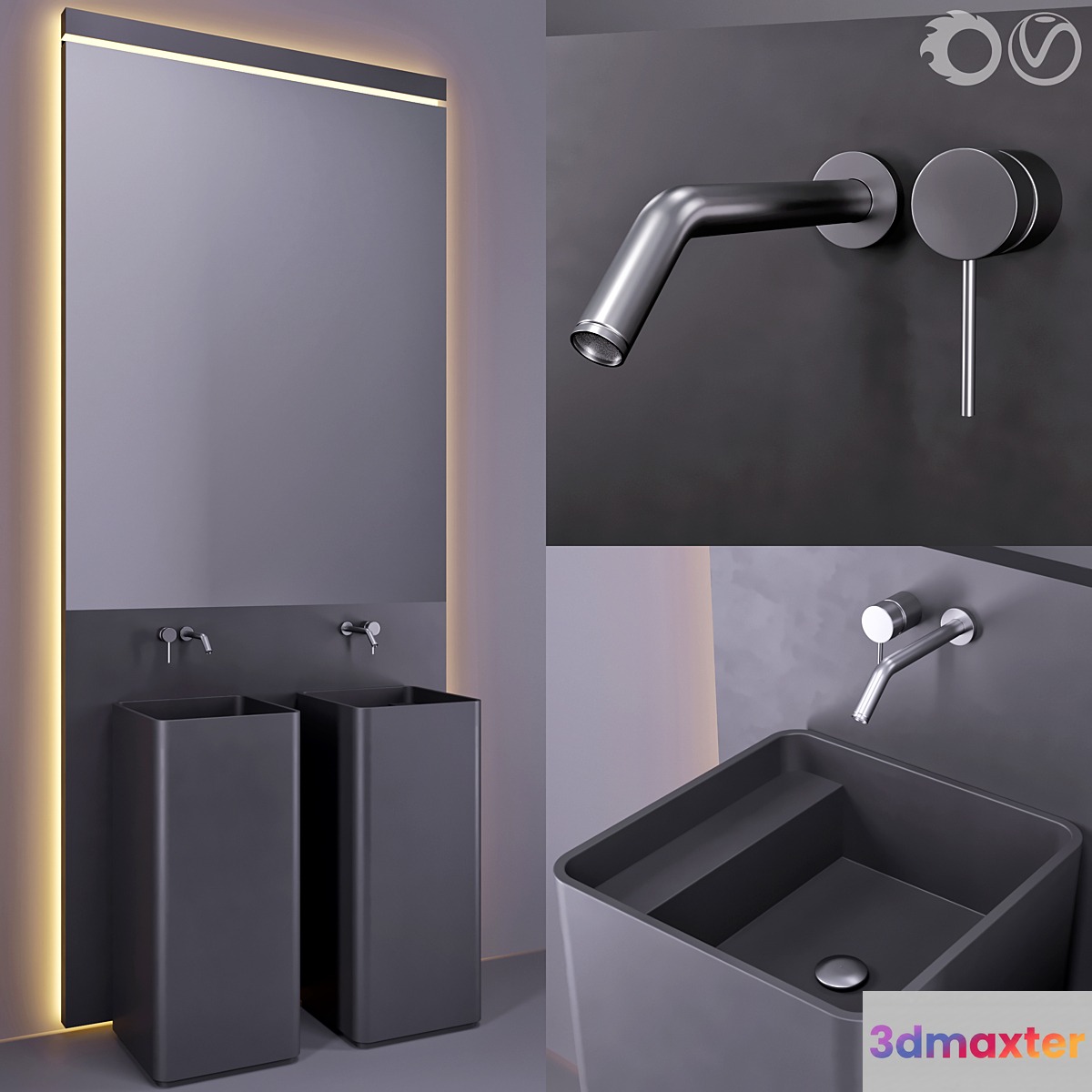 bathroom furniture 02 3D Max
