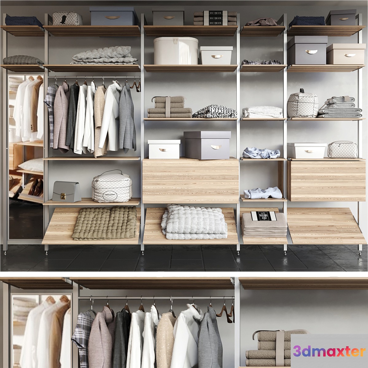Dressing room with clothes shoes and other clothes. clothing - No.4