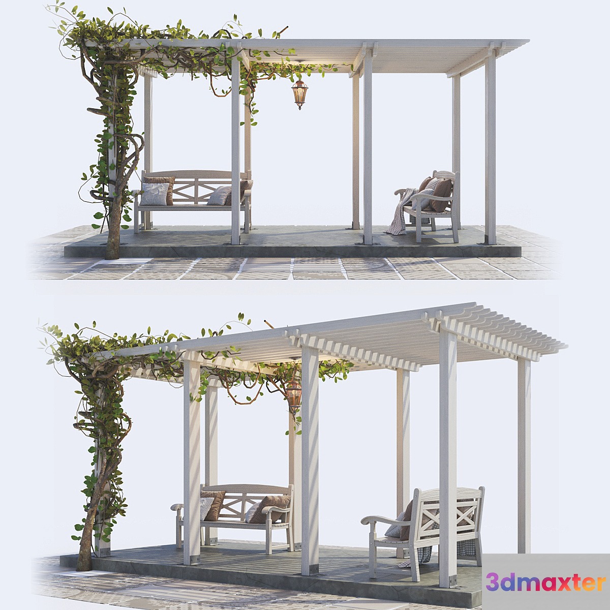 Painted Wooden Pergola
