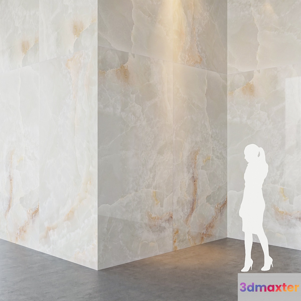 Fiandre Precious Stones WHITE ONIX 300x150 cm onyx slab Tile Set 3D Max