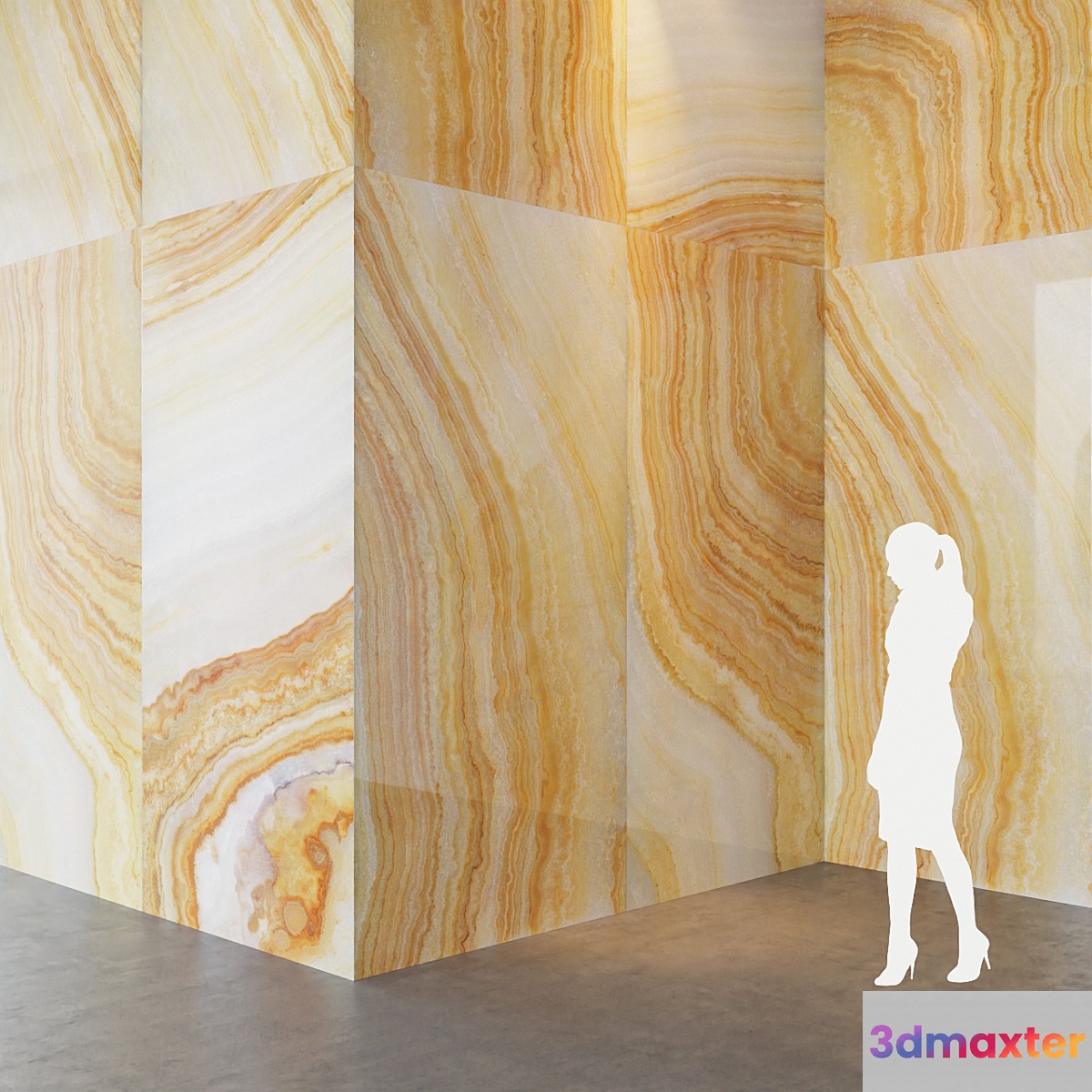 Fiandre Precious Stones YELLOW ONIX 300x150 cm onyx slab Tile Set 3D Max