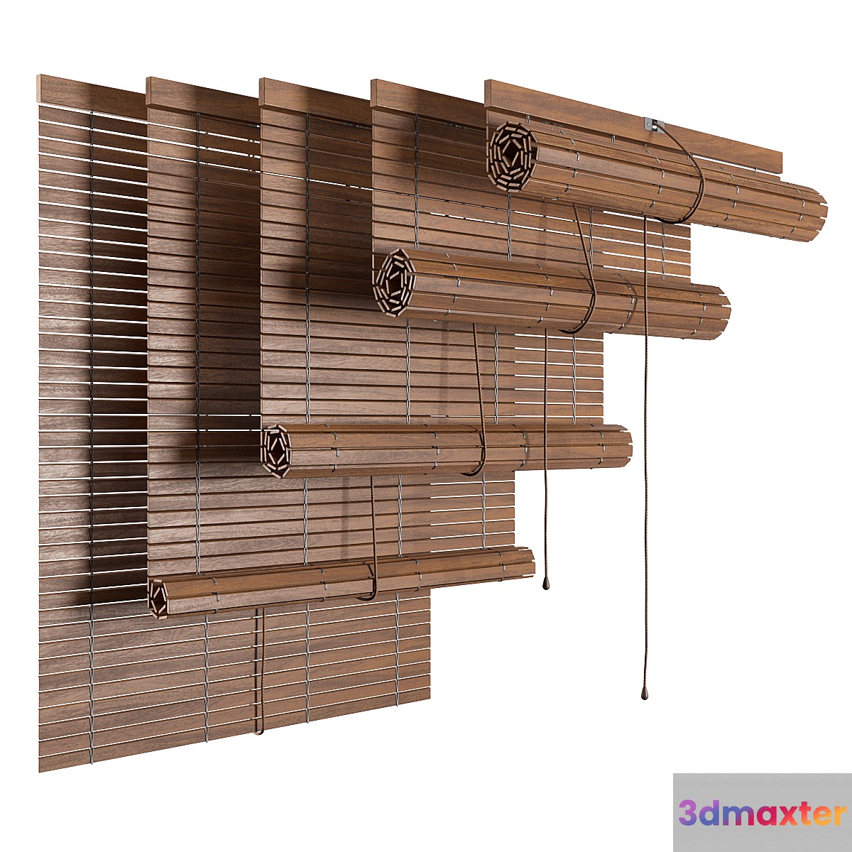 Wood roller blind
