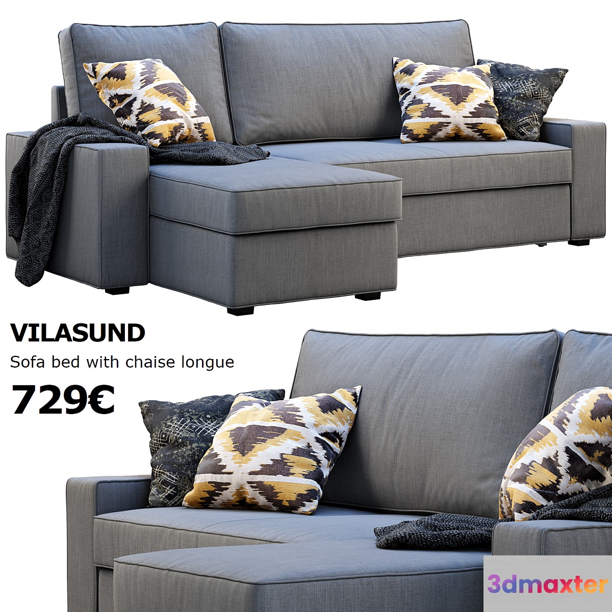 Ikea Vilasund sofa 3D Max