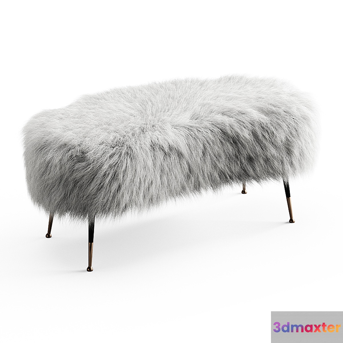 White Fauxfur Gio Ponti Stool