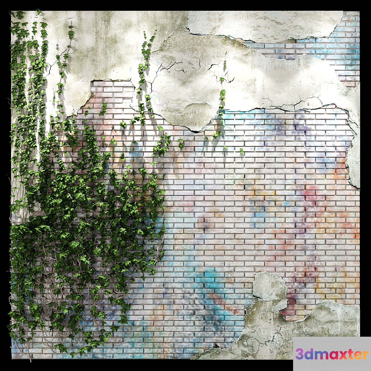 Grunge brick wall 3D Max