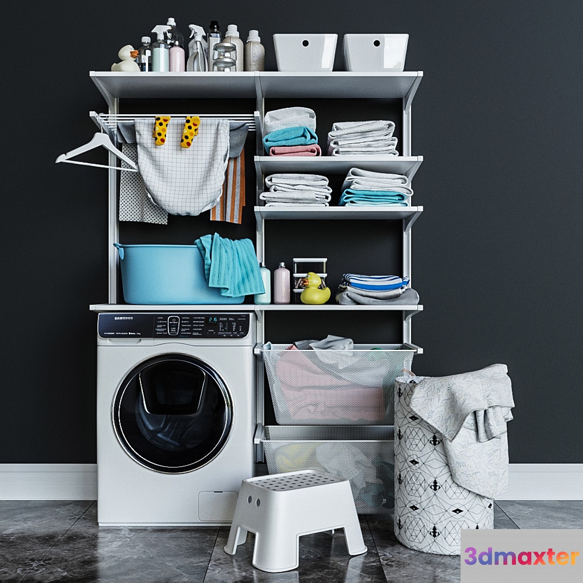 IKEA wall-mounted moduleikea BOAXEL БОАКСЕЛЬ _ washing machine 3D Max