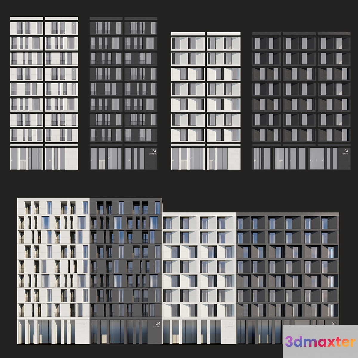 Architectural facades 3D Max