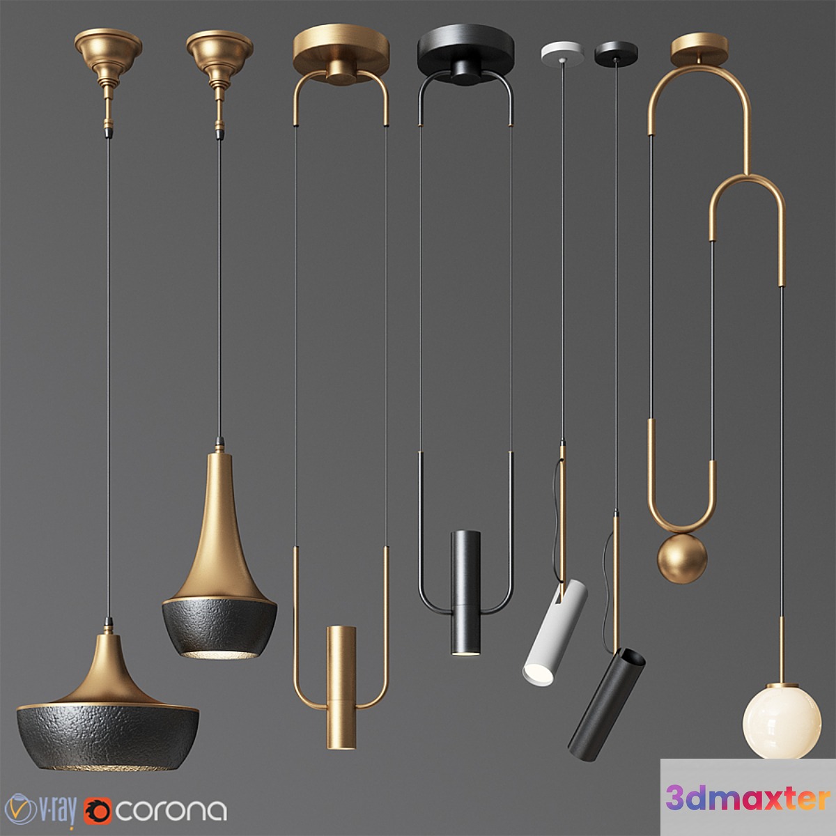 Pendant Light Collection 20 - 4 Type 3D Max