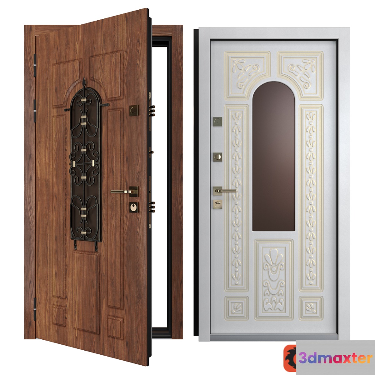 Bezha Entrance Metal Door 4.2 (Your Frame) 3D Max