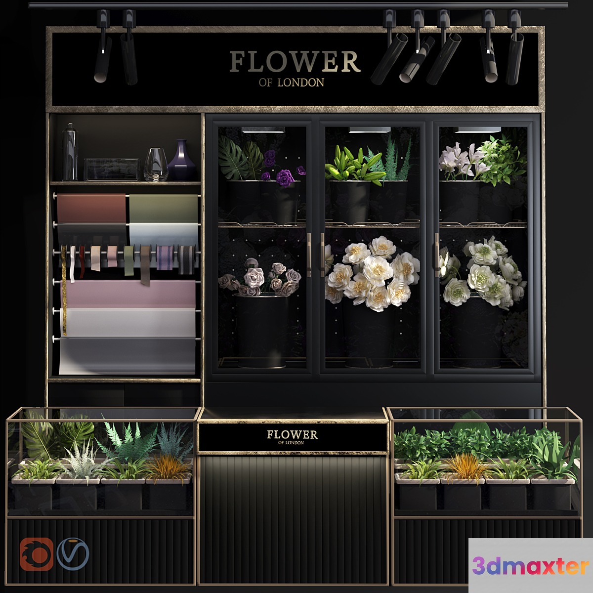 Flower Shop-refrigerated display 3D Max