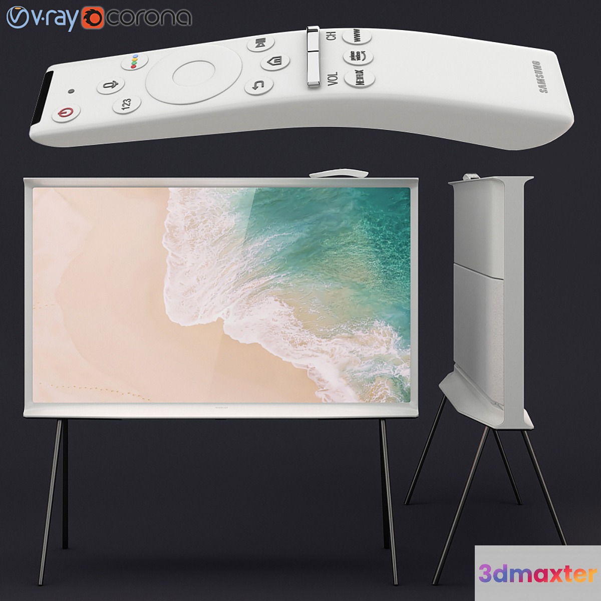 Samsung QLED The Serif TV white 3D Max