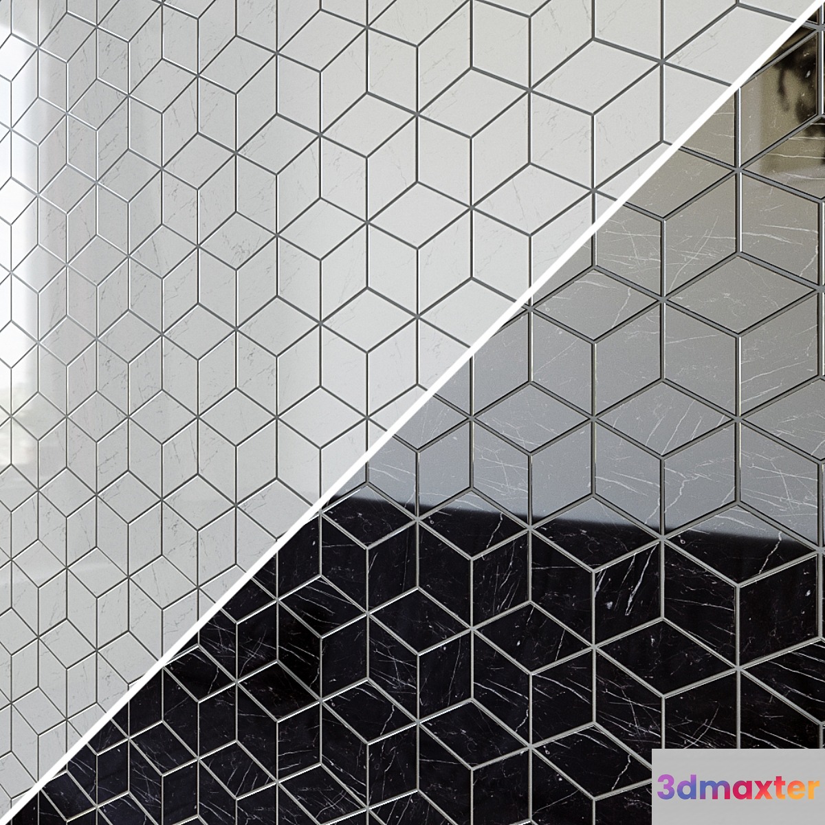 ATLAS CONCORDE MARVEL STONE Mosaico Esagono 3D Max