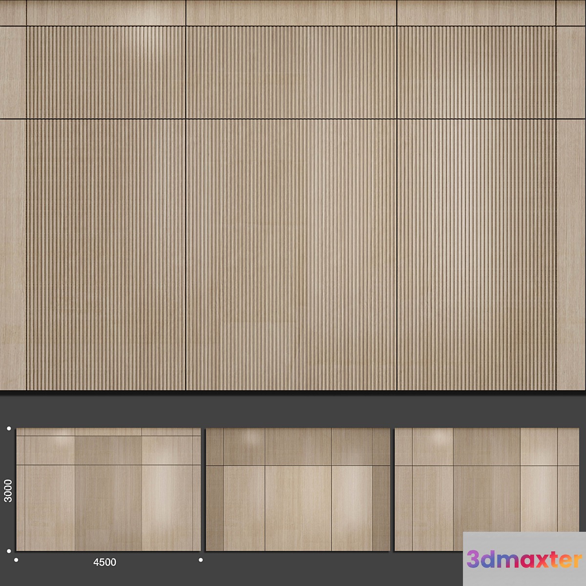 Wood Wall Panel 1 3D Max