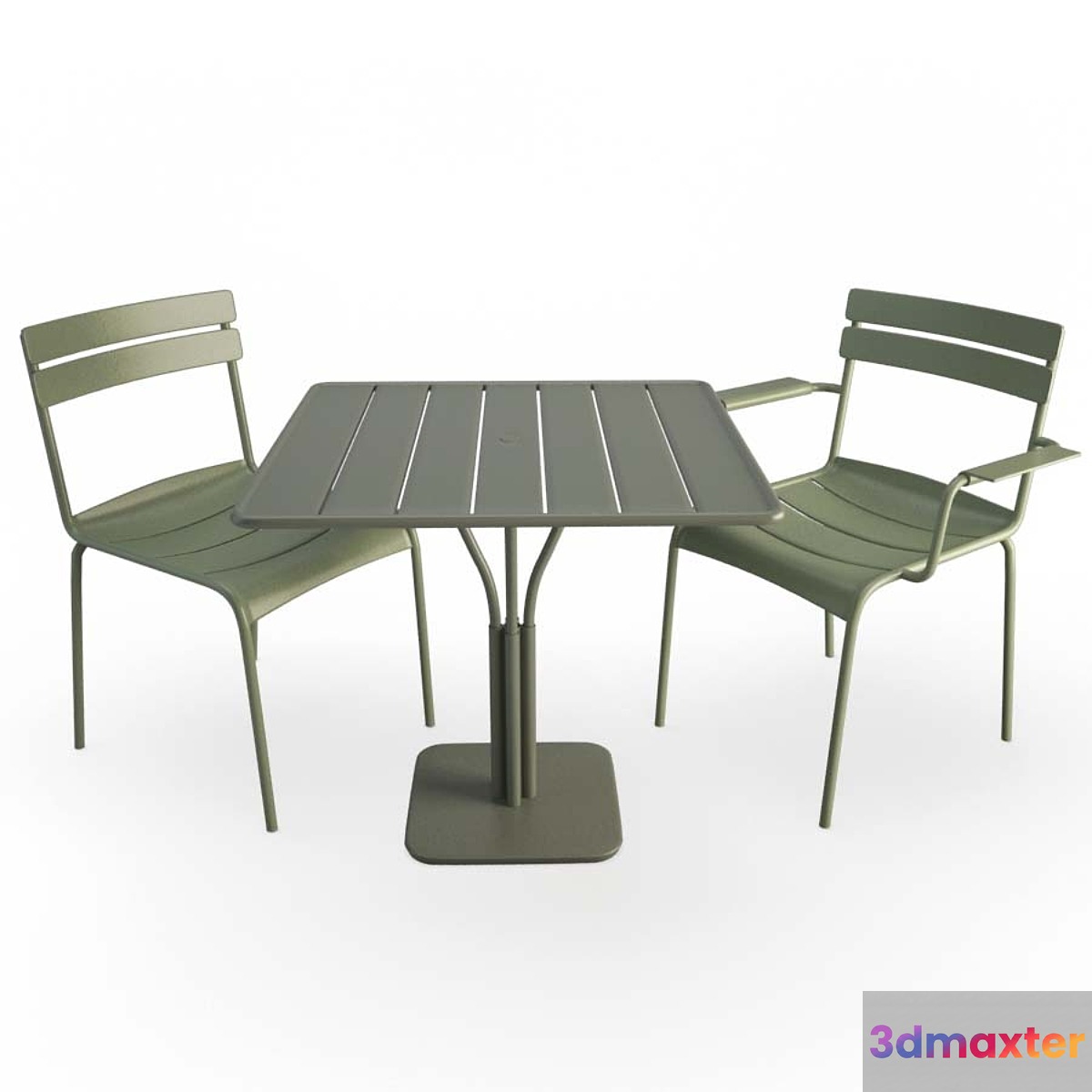Luxembourg Metallic Table and Chairs 3D Max