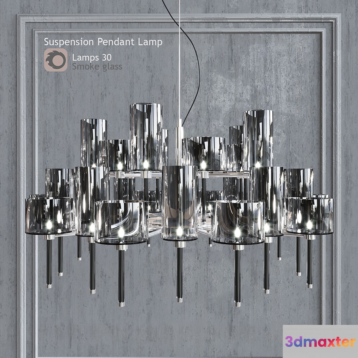 Chandelier AXO Light Spillray SP lamps 30 smoke glass - No.4