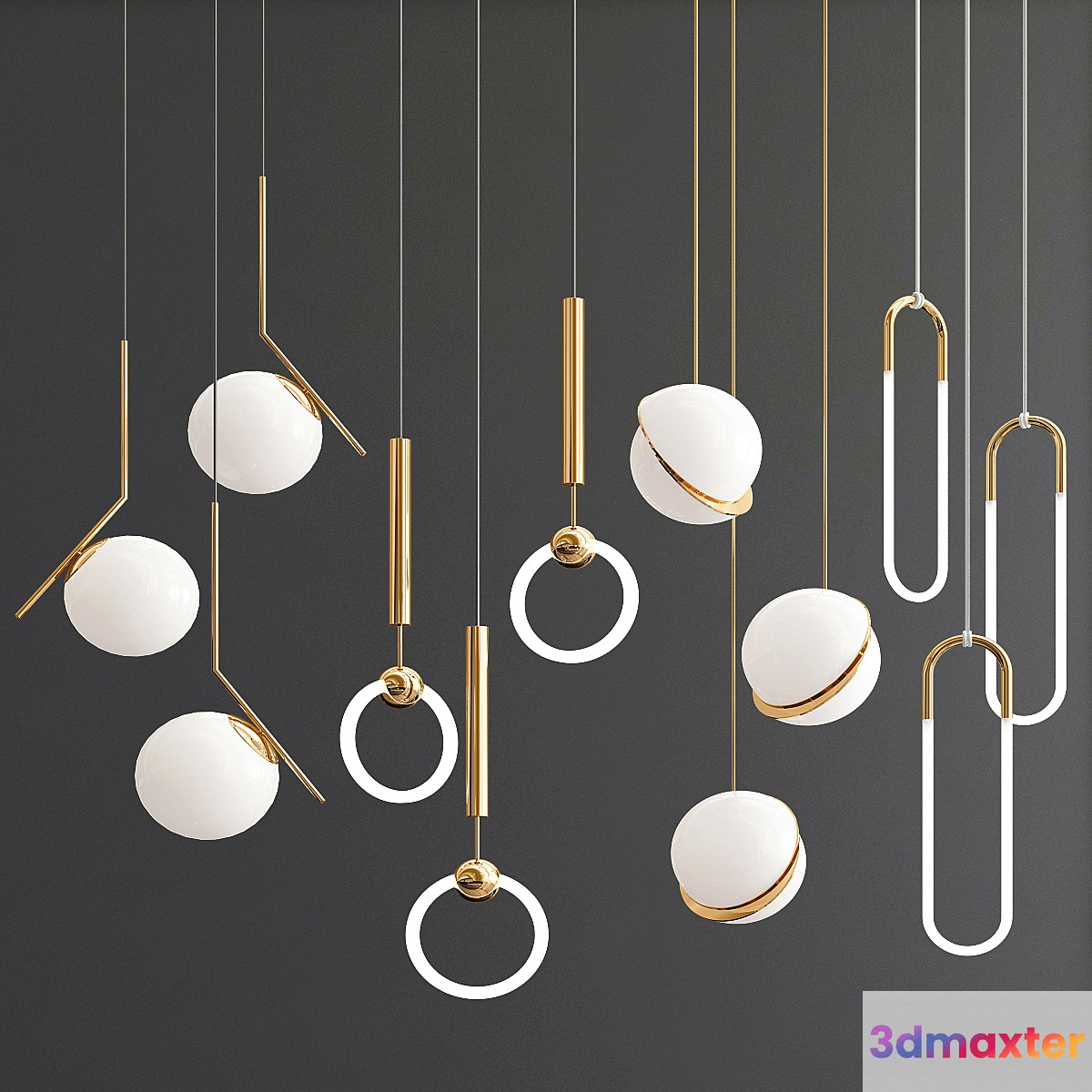 Four Hanging Lights_42 THE BEST 3D Max