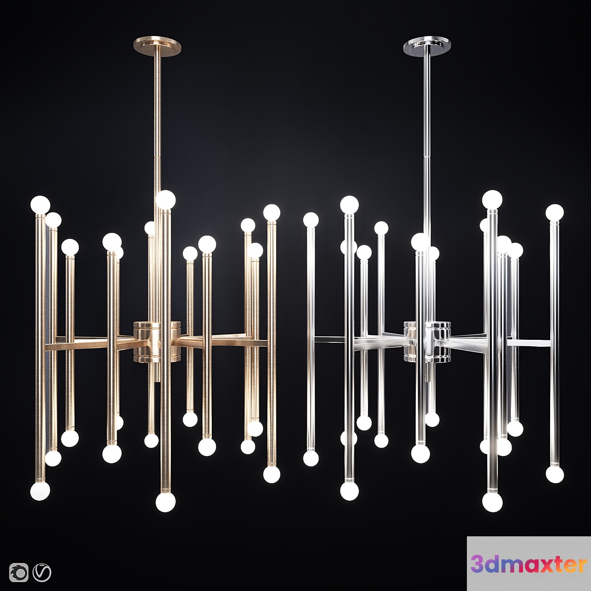 Beckham modern 24 light chandelier 3D Max