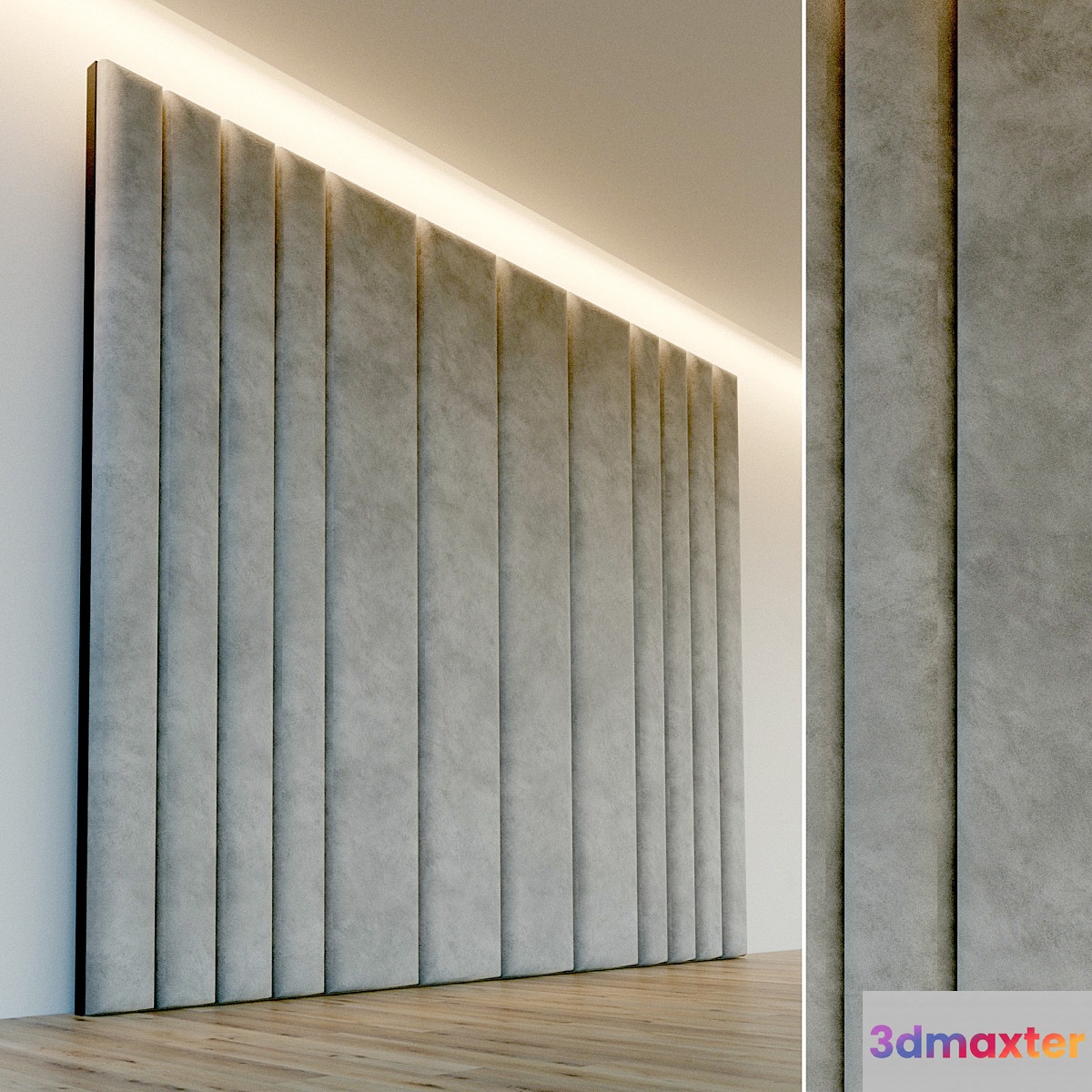 Decorative wall. Soft panel. 74 3D Max