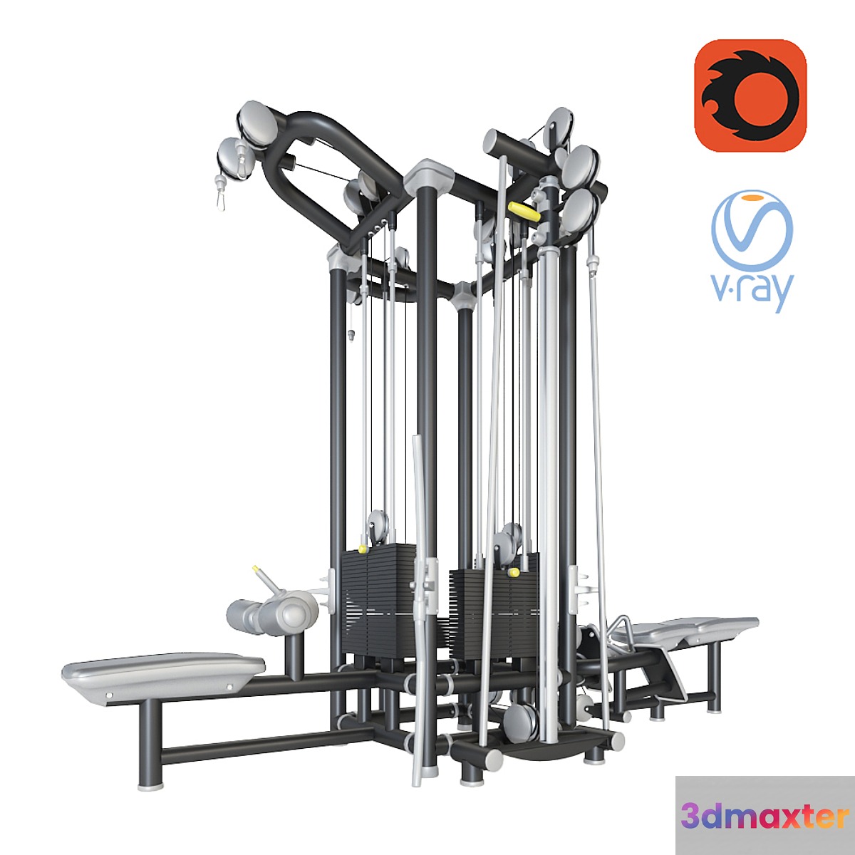 Cable station black 3D Max