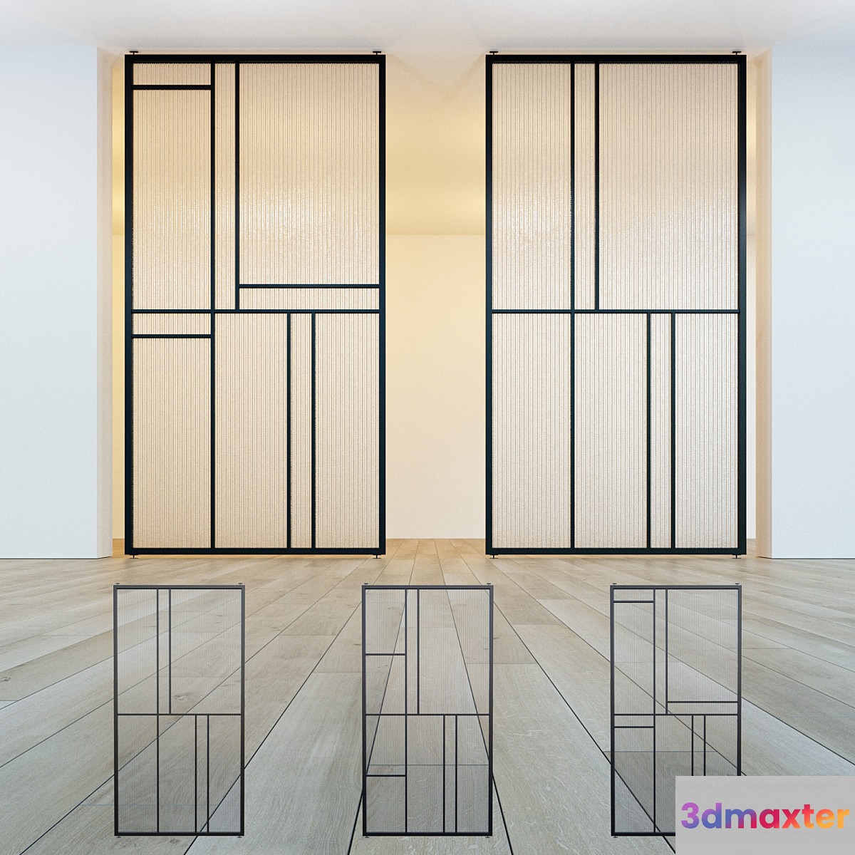 Glass partition door 39 3D Max
