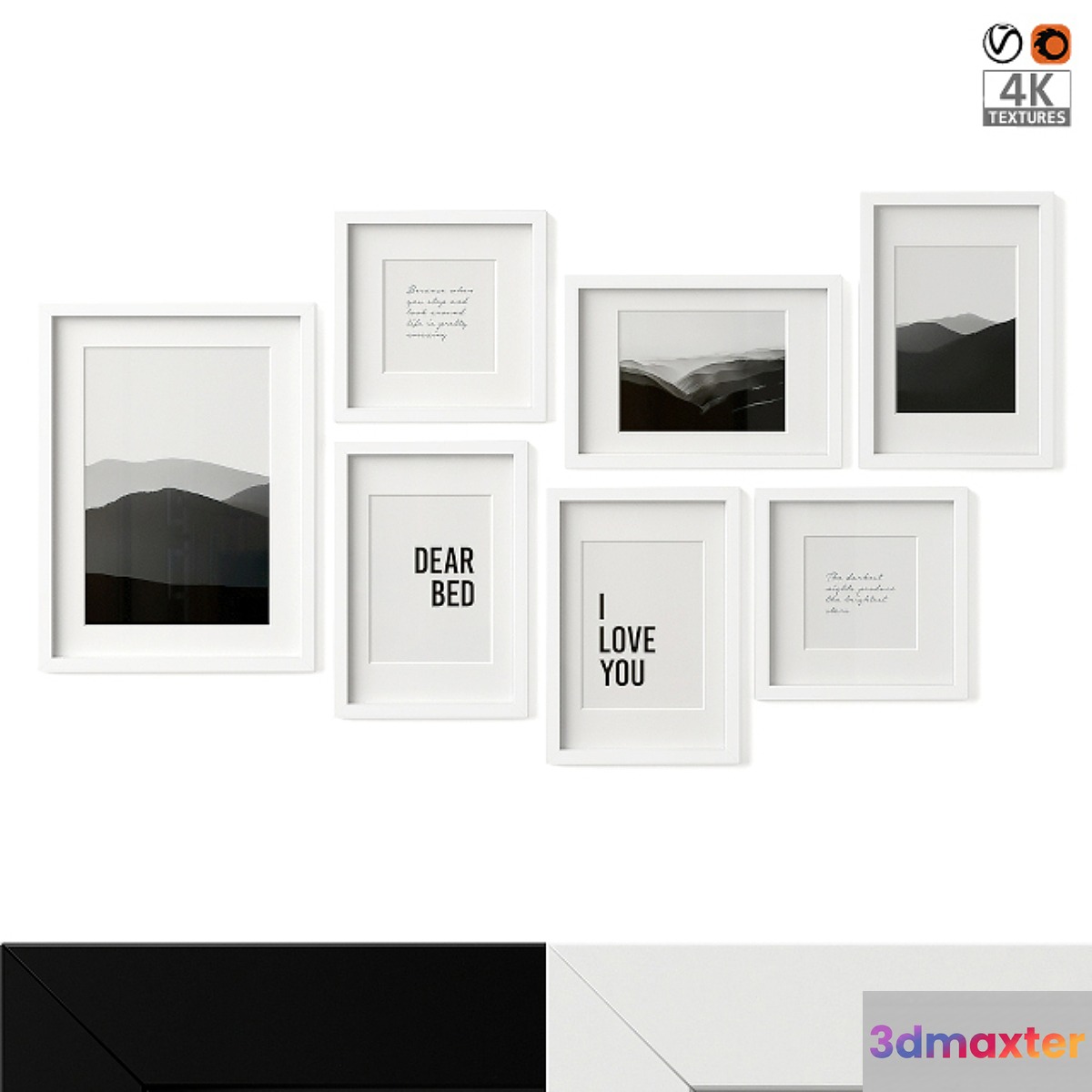 IKEA Ribba Poster Set 08 3D Max