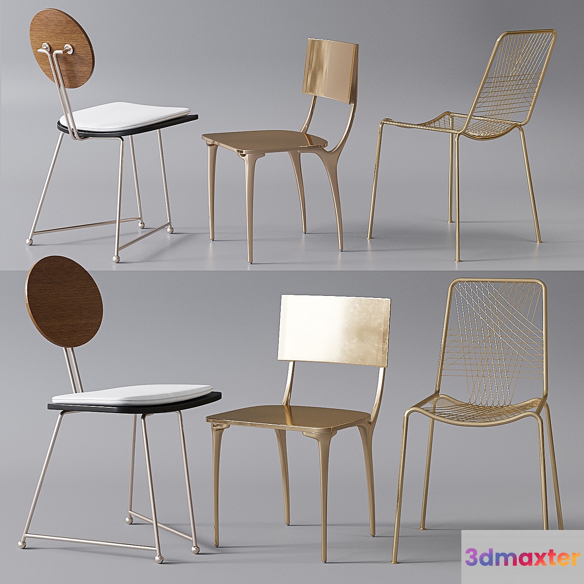 CB2 Chairs collection 3D Max