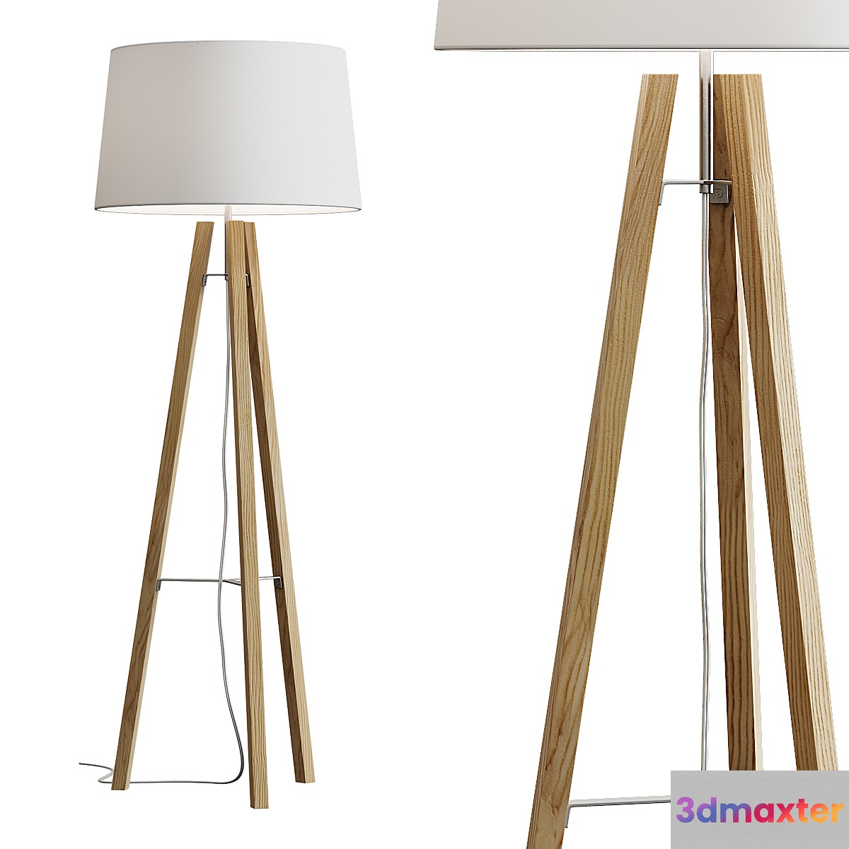 West Elm _ Tripod Wood Floor Lamp 3D Max