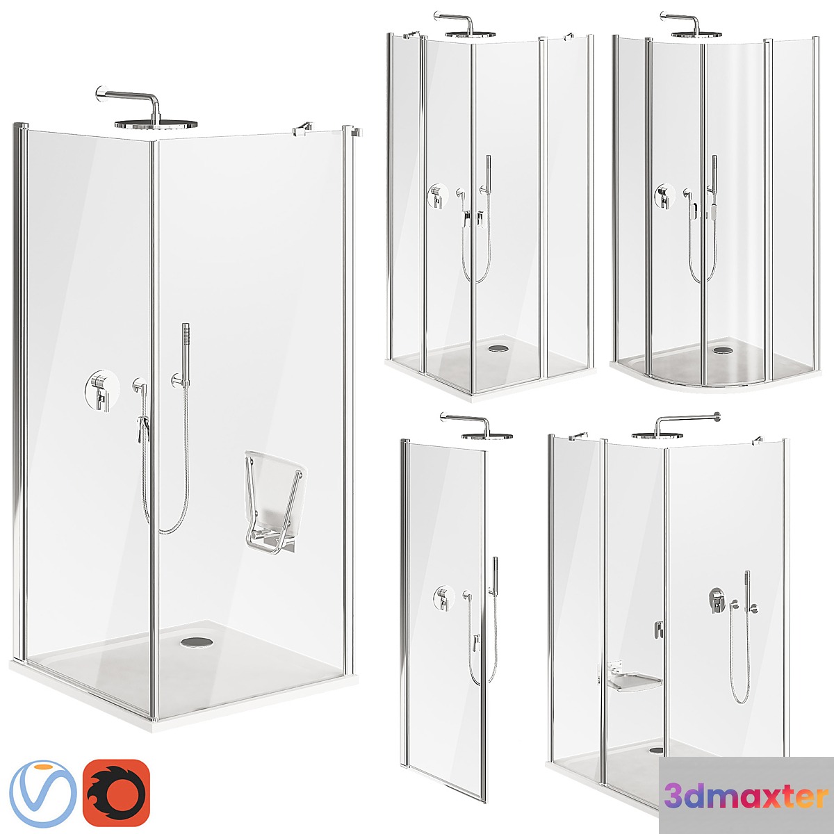 Ravak Chrome Shower Cabin 3D Max
