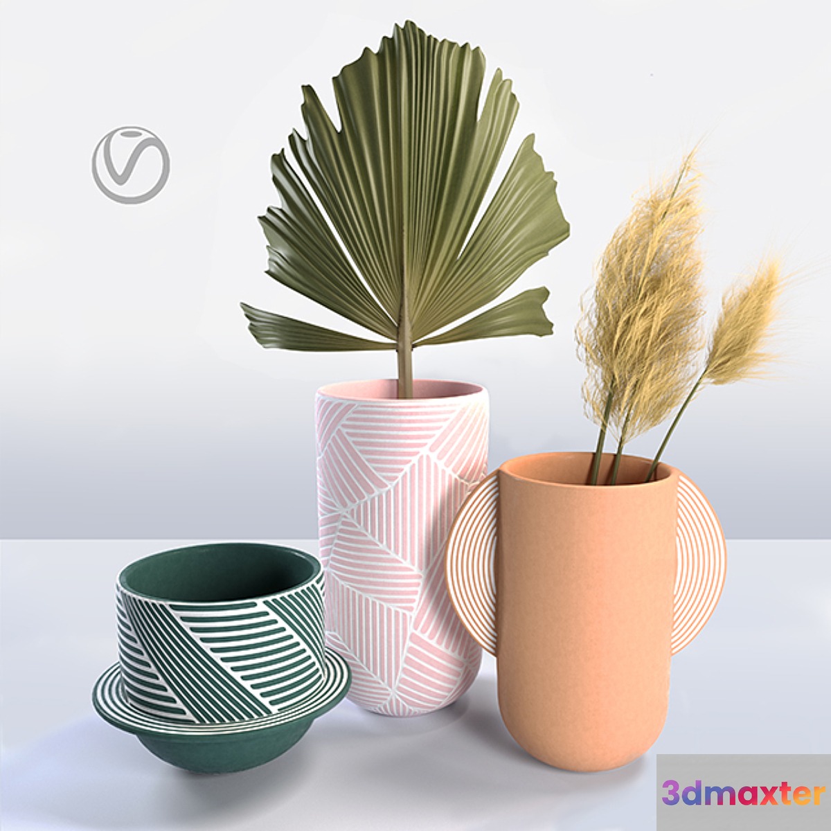 Anthropologie vase set 3D Max