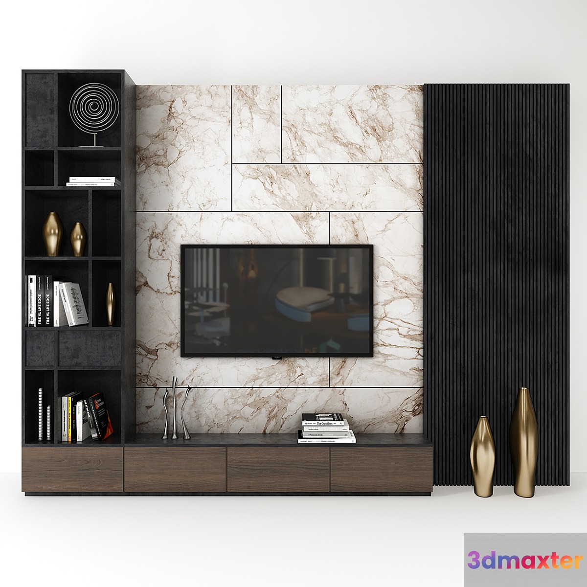 Tv wall set_ 03 3D Max