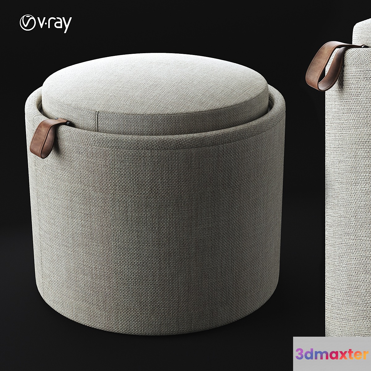 PILL | Fabric pouf - No.2 3D Max