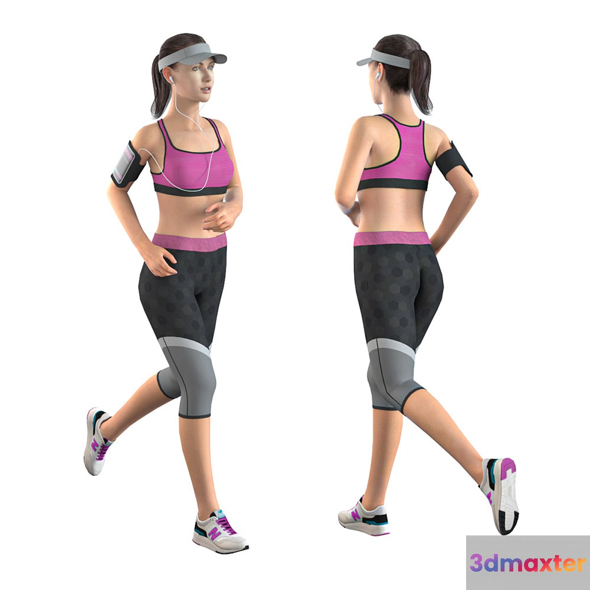 Jogging girl 3D Max