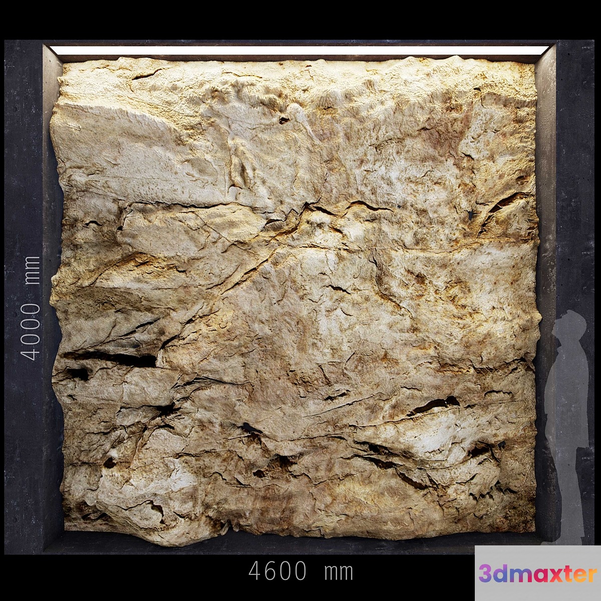 ROCK Decorative wall 2C1 3D Max