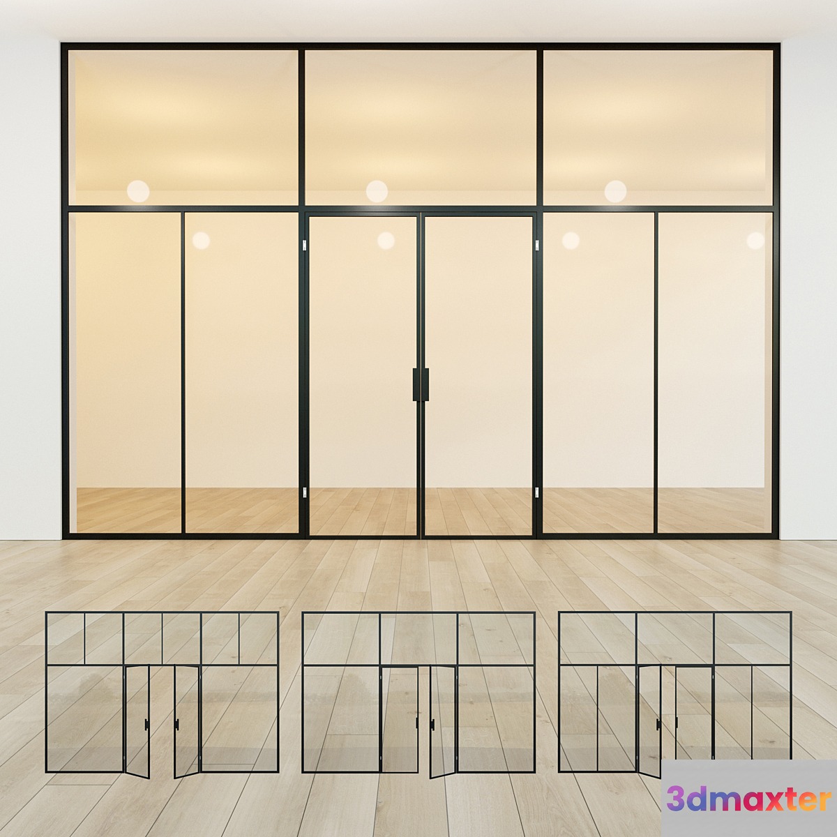 Glass partition. Door. 40 3D Max