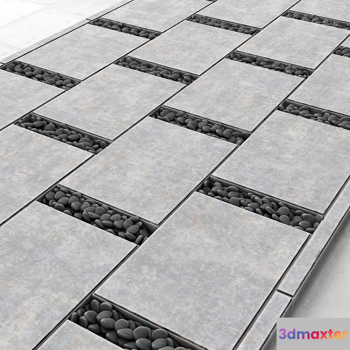 Smooth Pebble Slabs _ Title smoooth pebble 3D Max