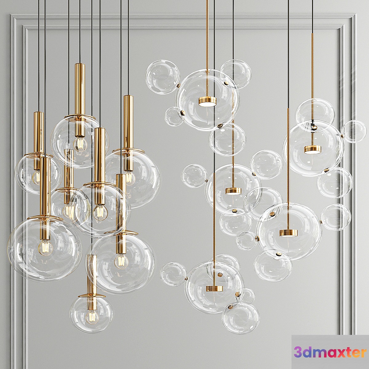 Sonneman & Giopato Bolle Chandelier 3D Max