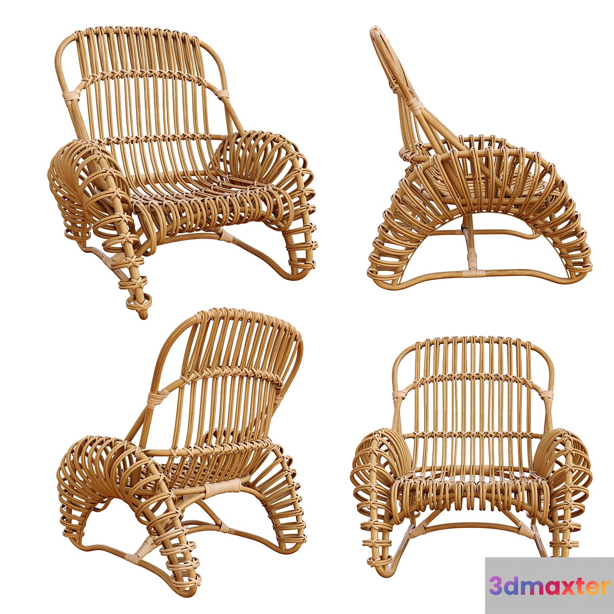 Boucle rattan armchair Kok Maison 627_1