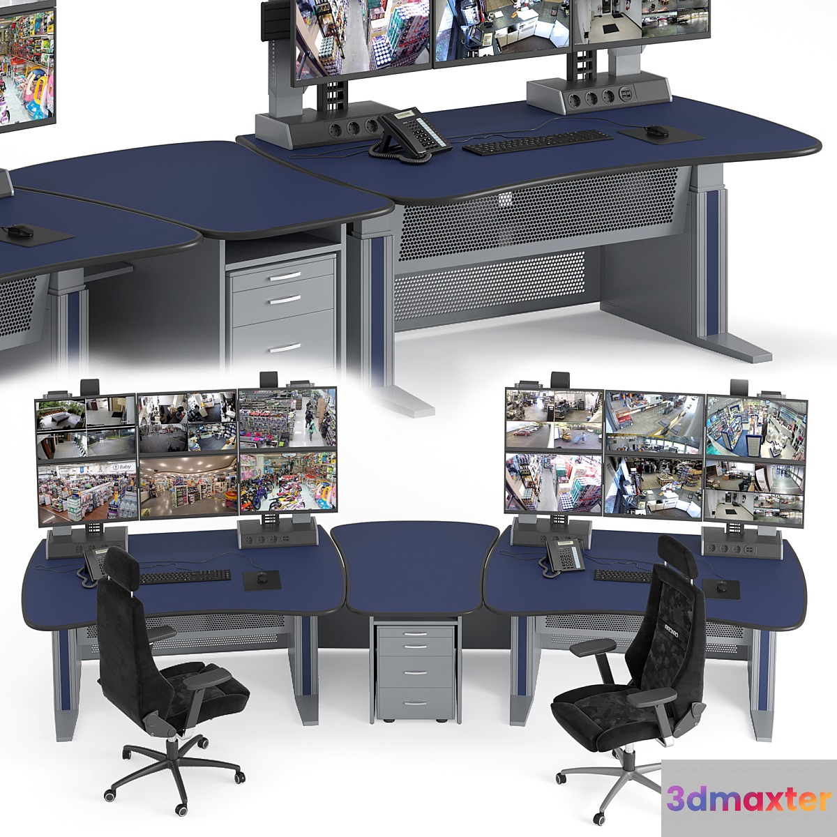 Vertiv Knurr Ergocon dispatch desk and console 3D Max
