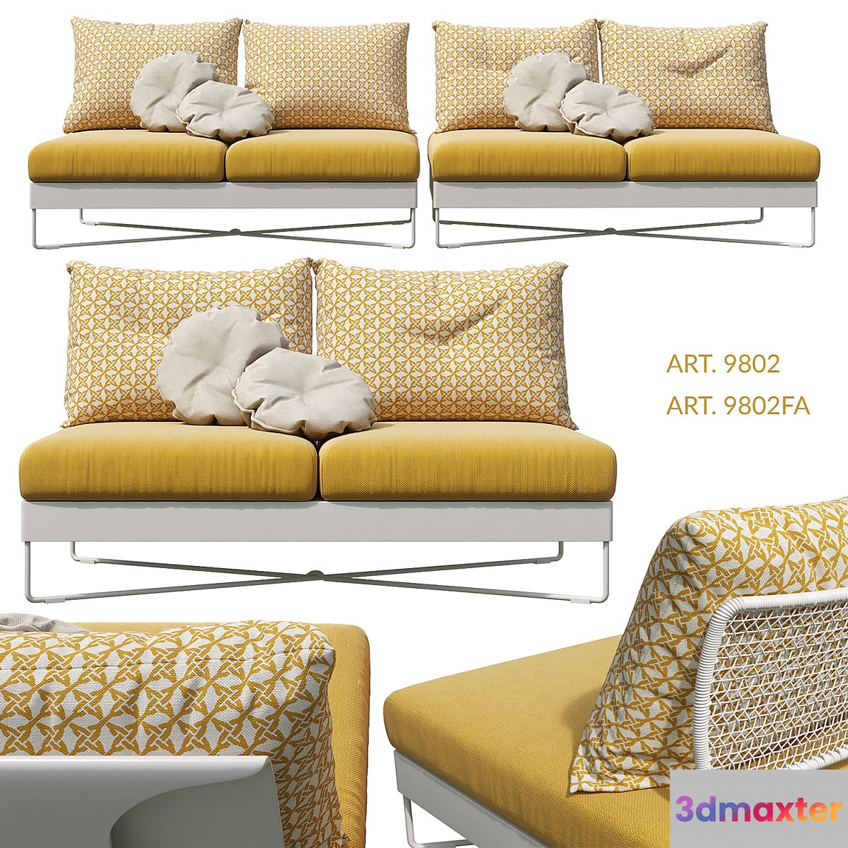 ROBERTI CORAL REEF Sofa 9802 and 9802FA 3D Max