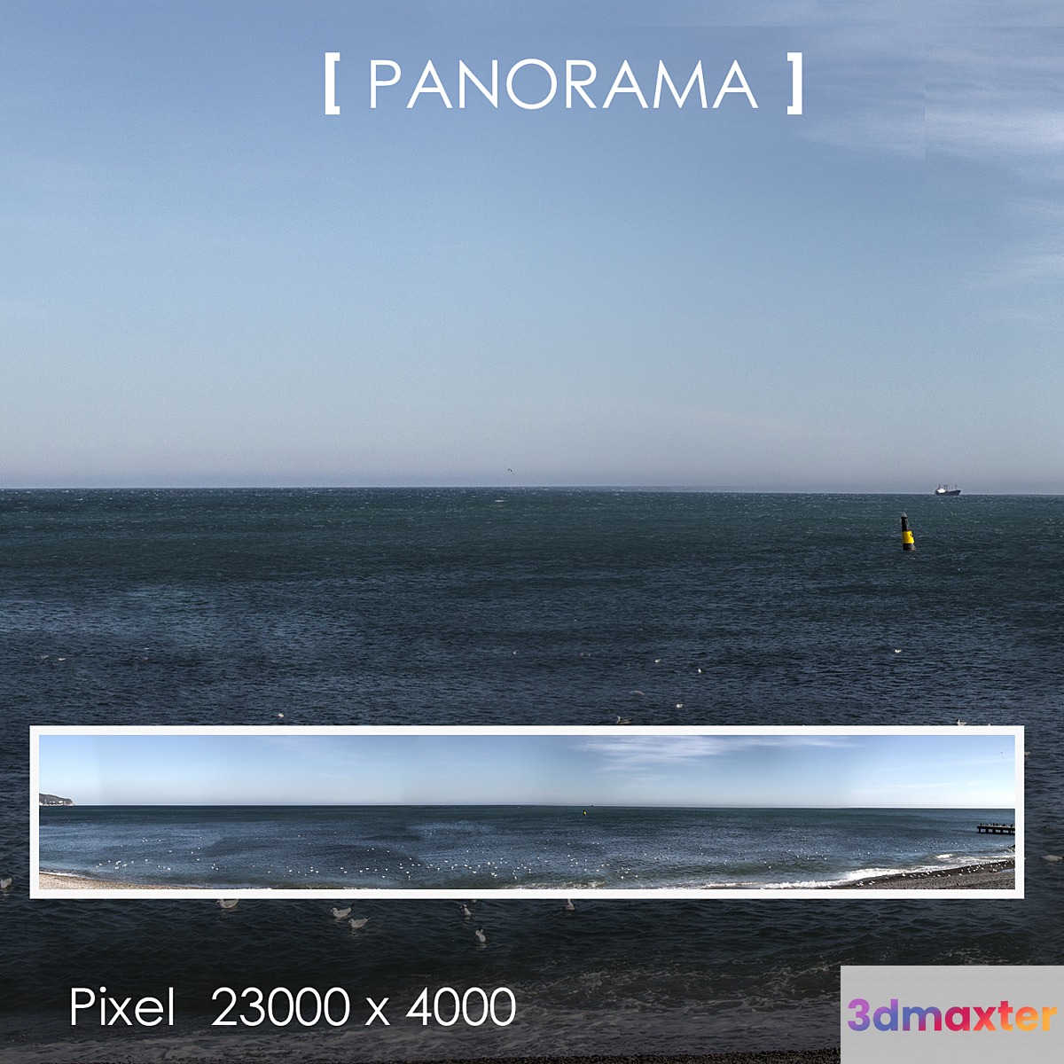 Set of panoramas of the sea