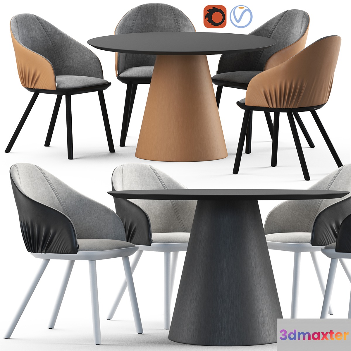 Montbel Rivoli Chair and Cono Table