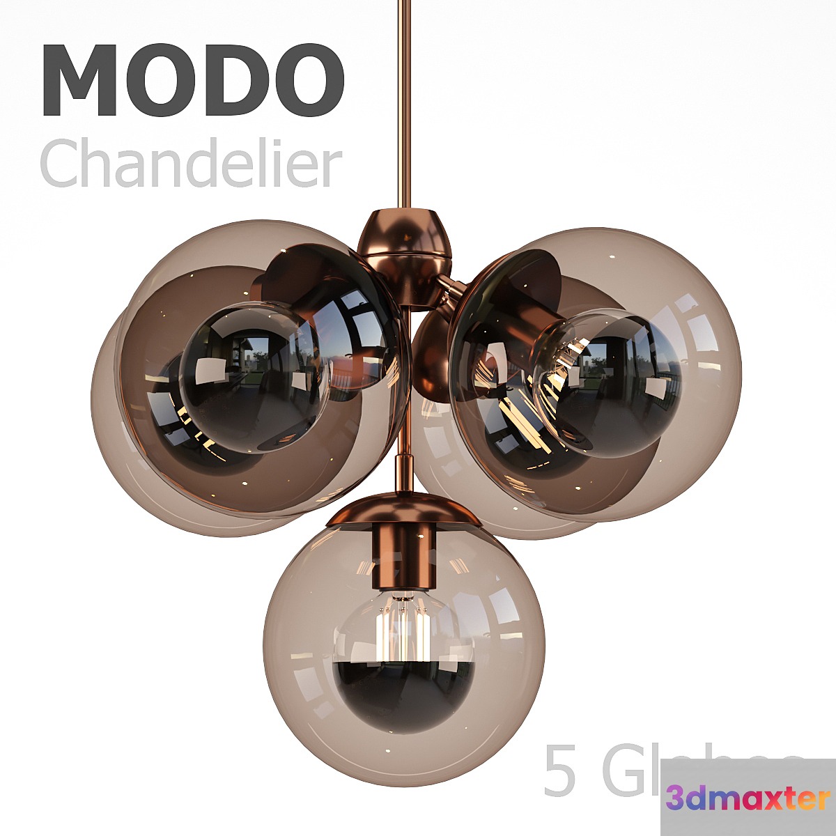 Modo Chandelier 5 Globes 3D Max